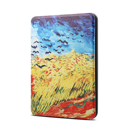 Funda protectora de piel sintética y TPU con diseño de pintura al óleo de Van Gogh para Amazon Kindle Paperwhite 4 (2018), con función de suspensión y activación.