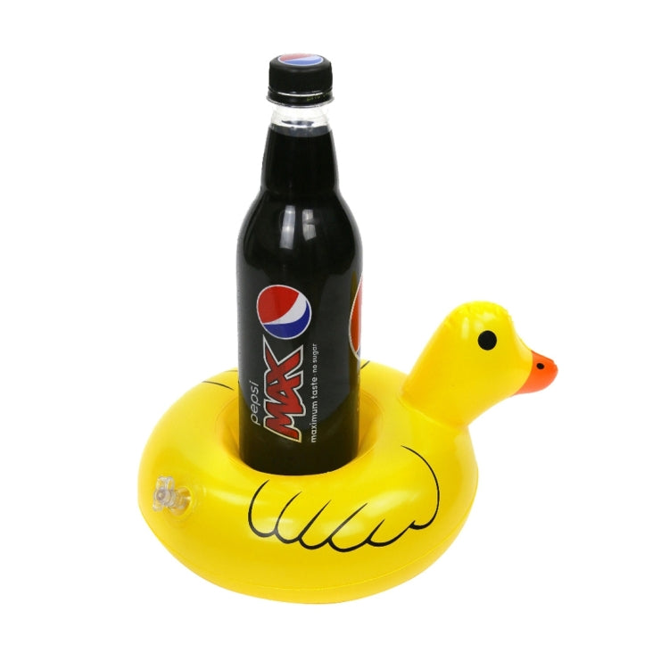 Inflatable Yellow Duck Shaped Floating Drink Holder, Inflated Size: About 23 x 19cm, Yellow Duck