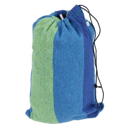 Stripe Outdoor Canvas Hammock Dual People Widening Swing Bed, Size: 190cm x 150cm, 190cm x 150cm (Blue), 190cm x 150cm (Red+Yellow), 200 x 150cm (Blue+Yellow)