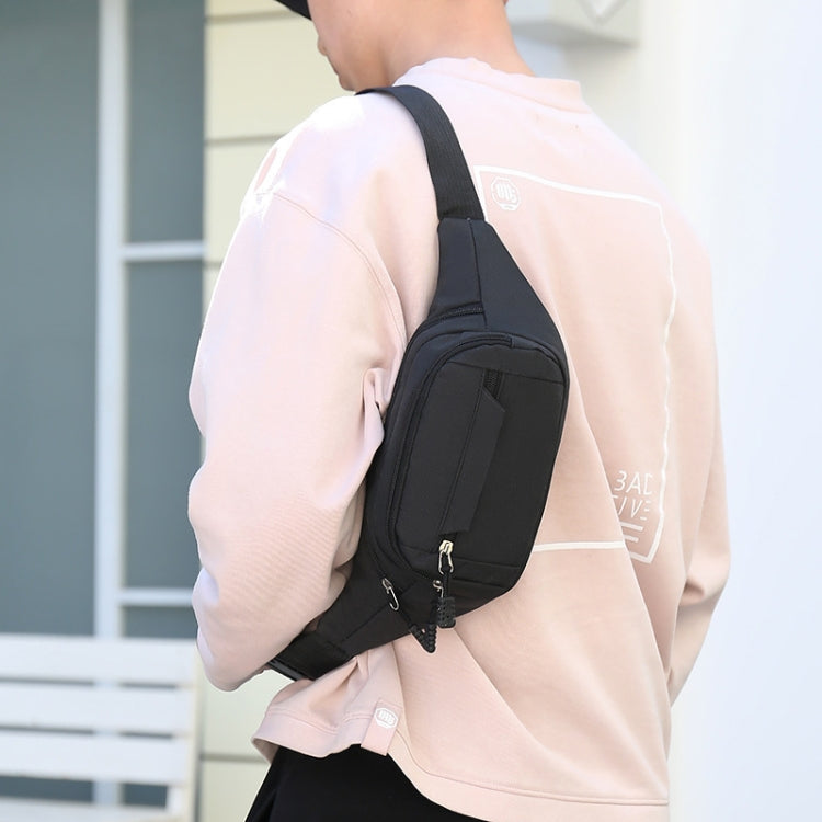 Pure Color Multi-function Pockets Waterproof Chest Bag Waist Sports Bag