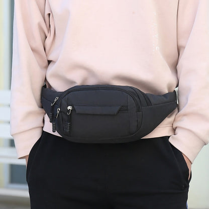 Pure Color Multi-function Pockets Waterproof Chest Bag Waist Sports Bag