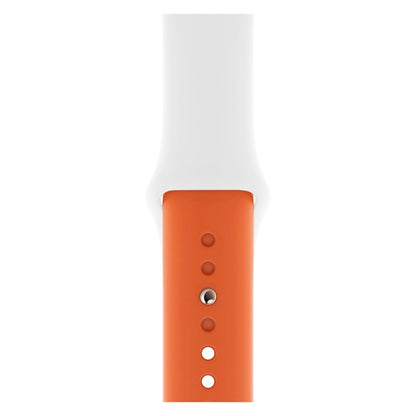 Double Colors Silicone Watch Band for Apple Watch Series 3 & 2 & 1 38mm (White+Red)