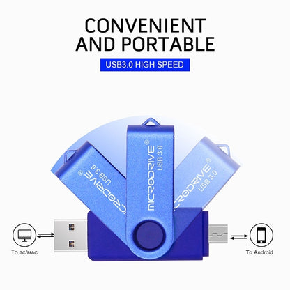 MicroDrive 16GB USB 3.0 Android Phone & Computer Dual-use Rotary Metal U Disk, 16GB