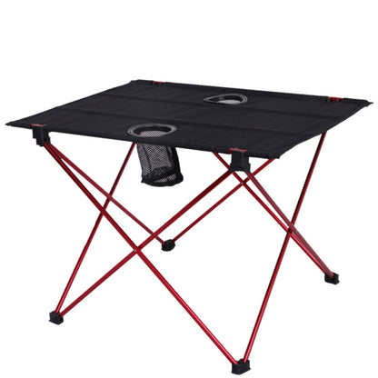 Mesa plegable portátil y ligera para acampar al aire libre, de tela Oxford, de aluminio de aviación, para picnic y barbacoa (roja)
