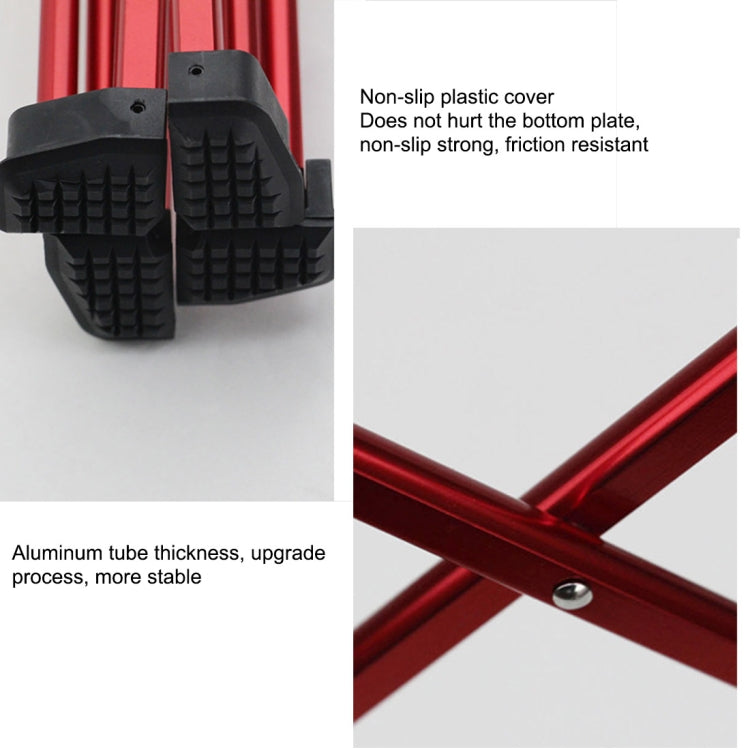 Mesa plegable portátil y ligera para acampar al aire libre, de tela Oxford, de aluminio de aviación, para picnic y barbacoa (roja)